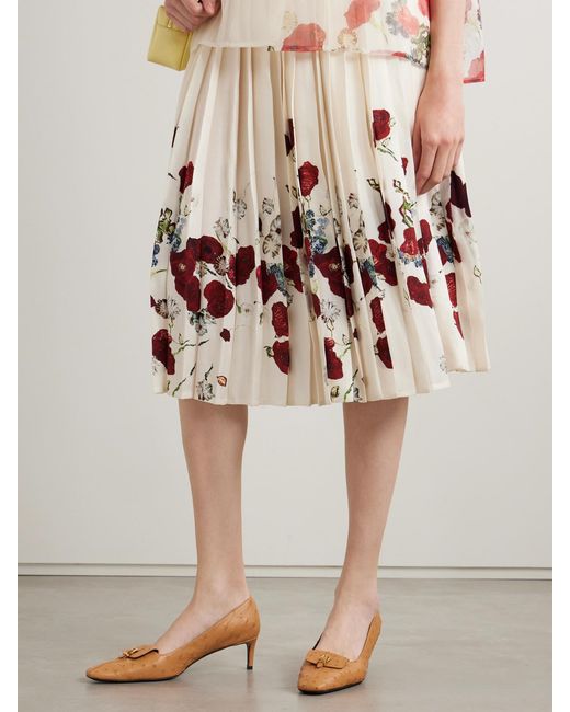 Khaite Natural Celia Pocket Buckled Ostrich Pumps