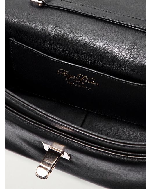 Roger Vivier Black Viv' Choc Me Mini Padded Leather Shoulder Bag