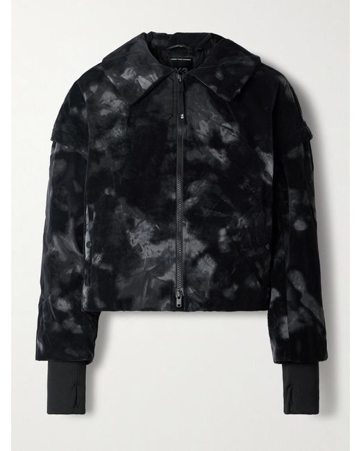 Adidas Originals Black Y-3 Verkürzte, Wattierte Jacke Aus Beflocktem Shell