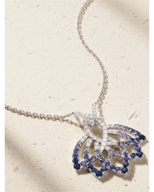 Garrard Natural Lotus Flower 18-Karat, Sapphire And Diamond Necklace