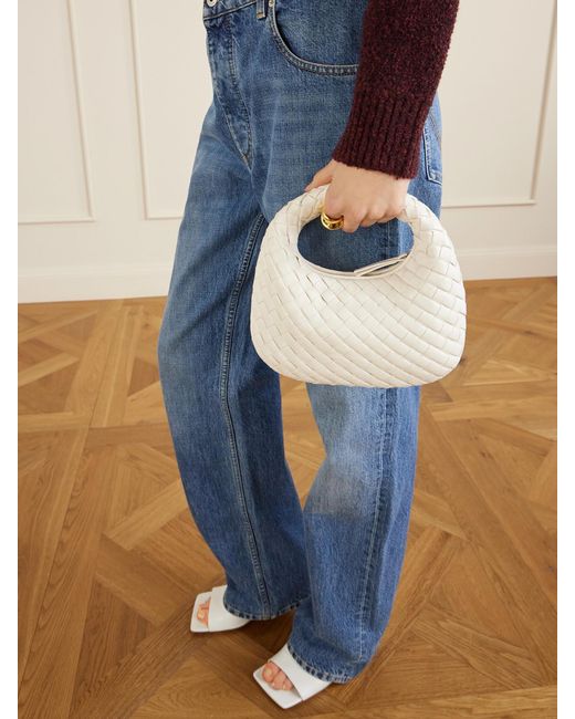 Bottega Veneta Natural Baby Veneta Intrecciato Leather Shoulder Bag