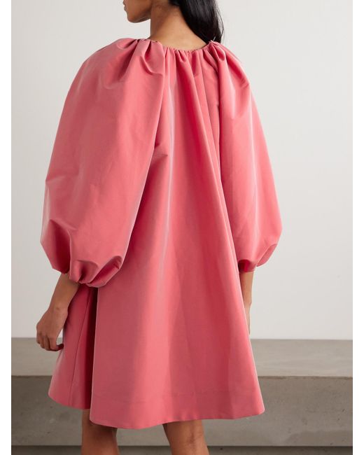 BERNADETTE Pink George Gathered Taffeta Mini Dress