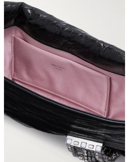 Jimmy Choo Black Zandra Clutch Aus Leder