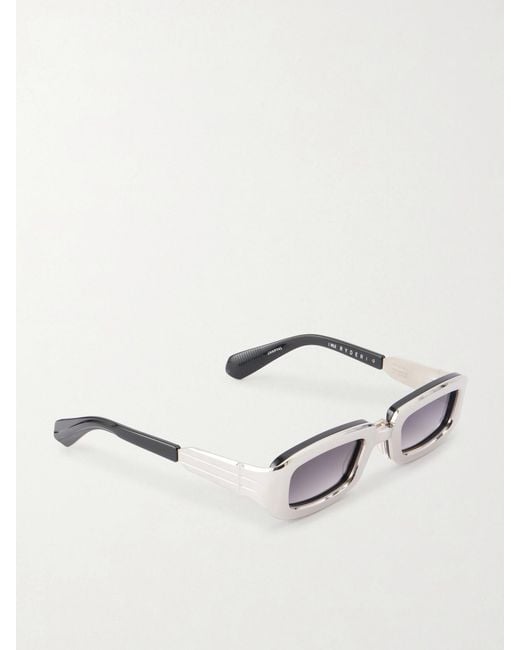 Jacques Marie Mage Metallic Ryder Rectangular-Frame Titanium Sunglasses