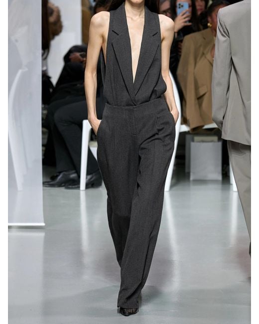 Christopher Esber Black Facile Wool-Twill And Stretch-Jersey Bodysuit