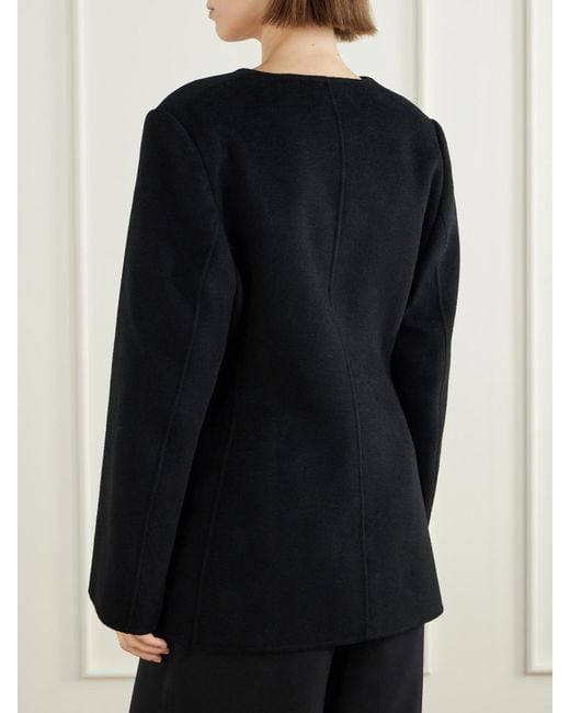 Lisa Yang Black Doublé Wool And Cashmere-Blend Jacket