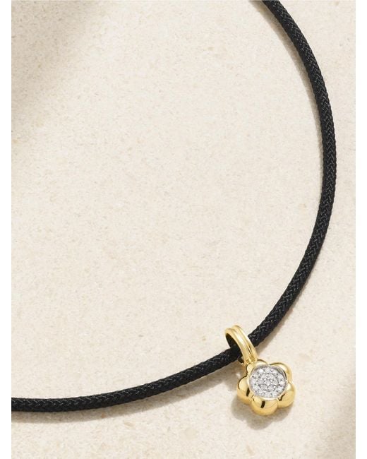 STONE AND STRAND Natural Crosby 10-Karat, Cord And Diamond Choker