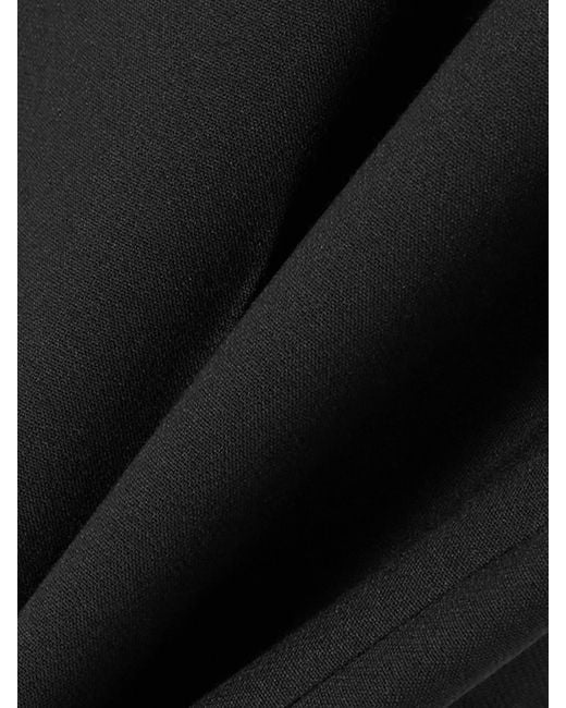 Alexander McQueen Black Wool-Blend Crepe Straight-Leg Pants