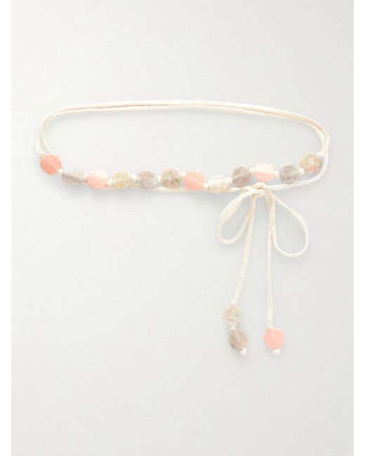 Eres Natural Pam Bead-Embellished Cord Belt