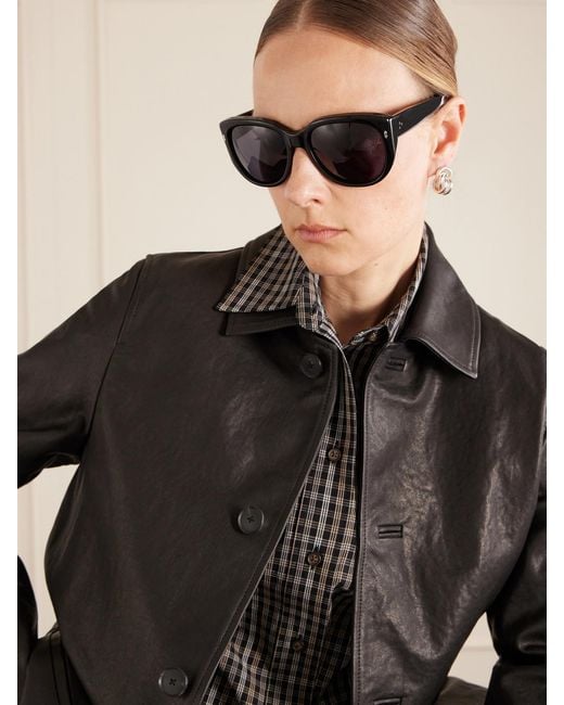 Jacques Marie Mage Black Roxy Round-Frame Acetate Sunglasses