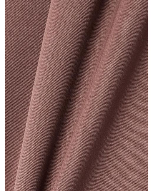 Jupe Midi En Serge De Laine À Plis Et À Ceinture Dries Van Noten en coloris Brown