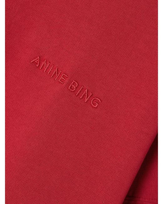 Sweat Oversize En Jersey De Coton À Broderie Miles Anine Bing en coloris Red