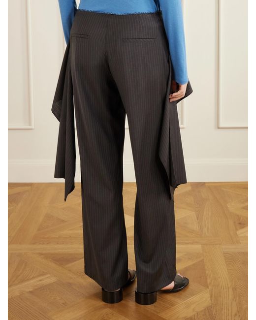 Deiji Studios Gray Striped Wool Flared Pants