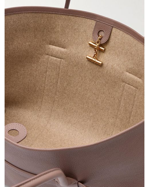 Loro Piana Brown Ghiera Textured-Leather Tote