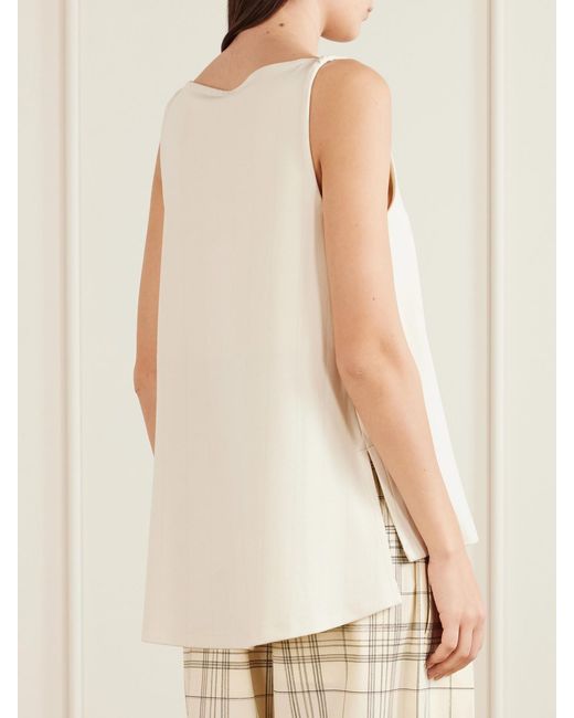 Loewe White Anagram Embroidered Ribbed-Knit Tank Top