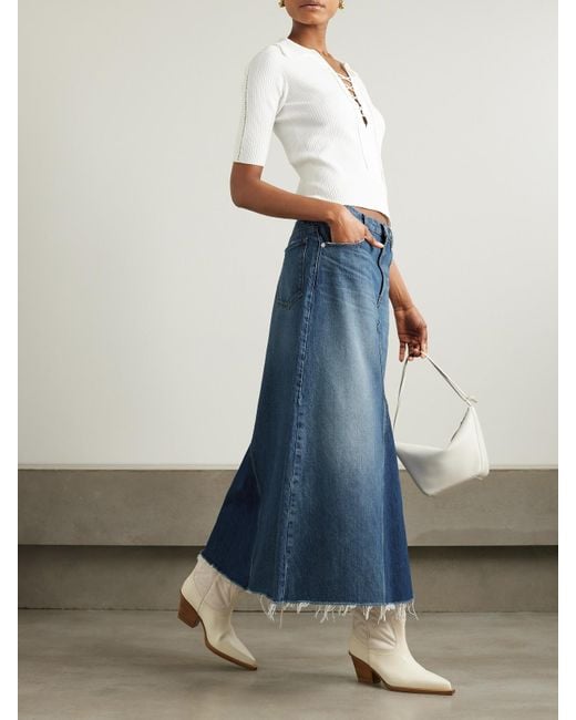 Jupe Midi En Jean Dorothy FRAME en coloris Blue