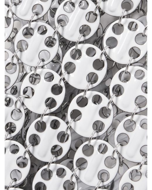 Rabanne White Minikleid Aus Metall-Mesh