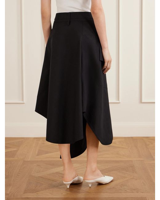 Bottega Veneta Black Wrapped Cotton-Mousseline Maxi Skirt