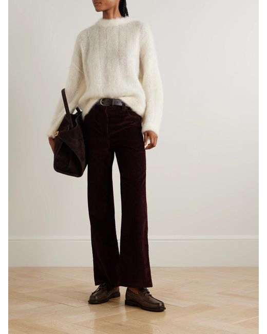 Brunello Cucinelli Purple Hose Mit Geradem Bein Aus Baumwollcord