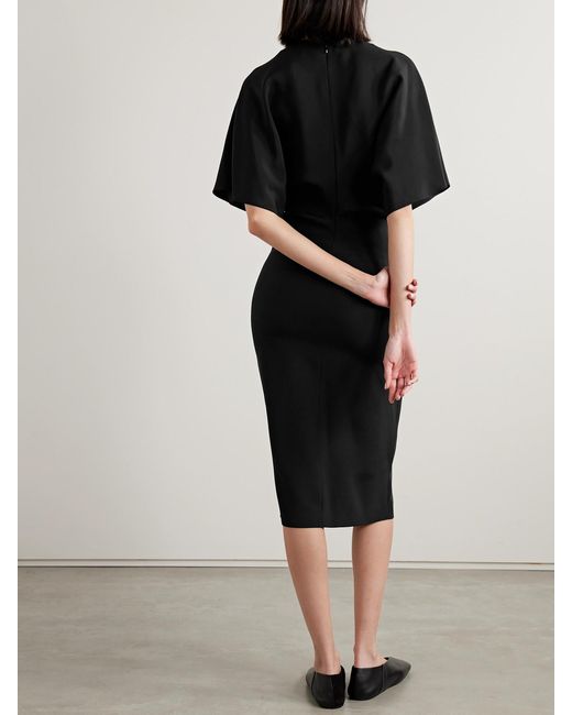 FFORME Black Ekani Silk Midi Dress