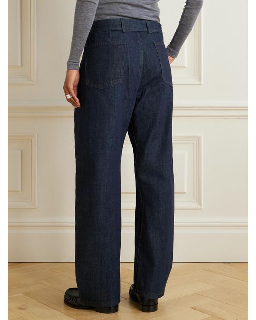 Lemaire Blue Twisted Halbhohe Barrel-Jeans Mit Gürtel