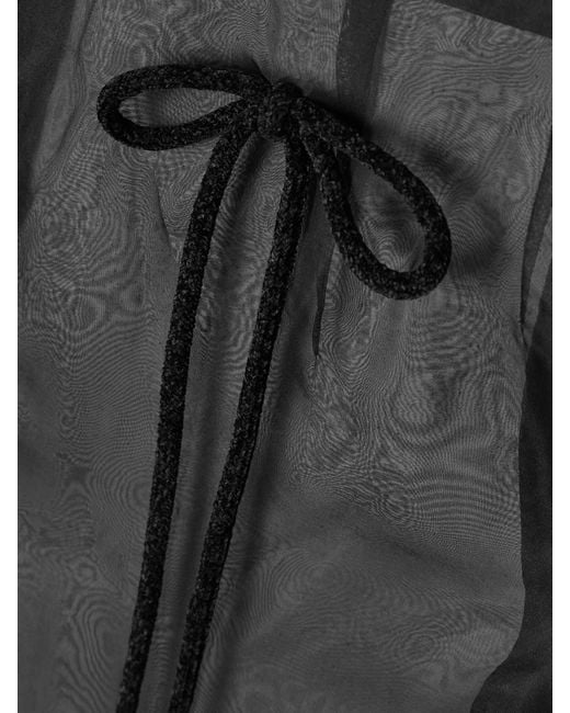 Simone Rocha Black Bow-Detailed Silk-Organza Midi Skirt
