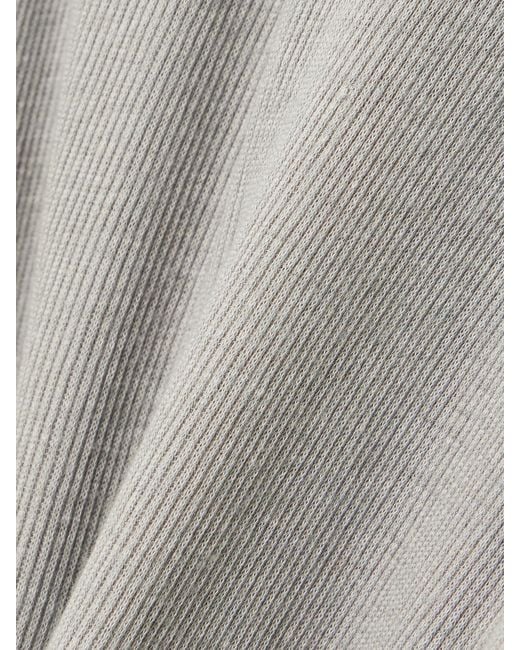 James Perse Gray Ribbed Cotton And Cashmere-Blend T-Shirt