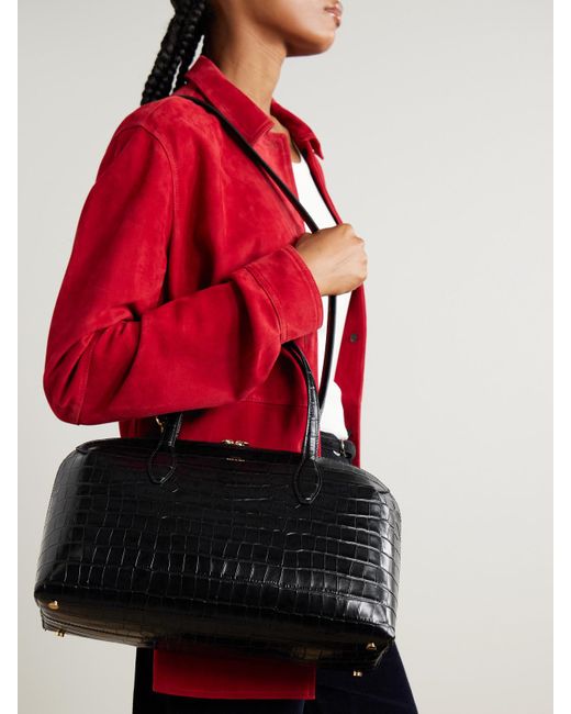 Totême  Black Croc-Effect Leather Tote