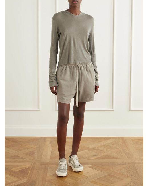 Rick Owens Gray Drkshdw Cotton-Jersey Shorts
