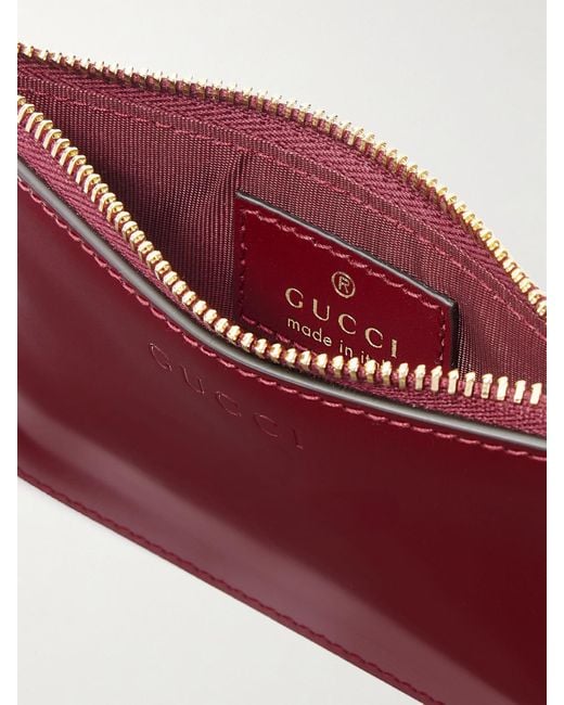 Gucci Red Kartenetui Aus Lackleder