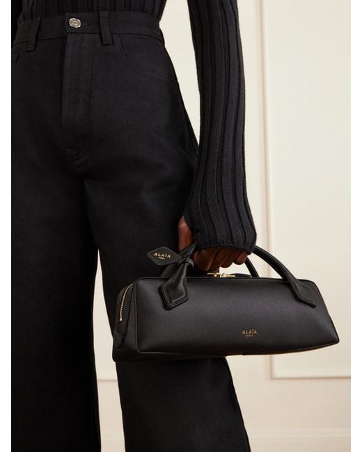 Alaïa Black Le Teckle Satin Clutch Bag