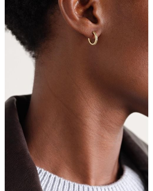 Yvonne Léon Natural 9-Karat Diamond Hoop Earrings