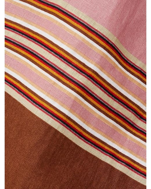 Faithfull The Brand Gray Flor Minikleid Aus Leinen Mit Streifen Und Bindegürtel