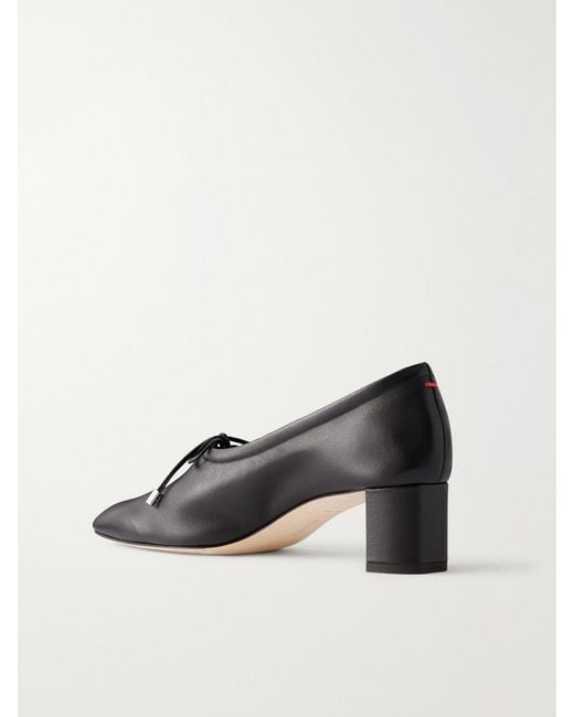 Aeyde Black Narissa 45 Bow-Detail Leather Pumps