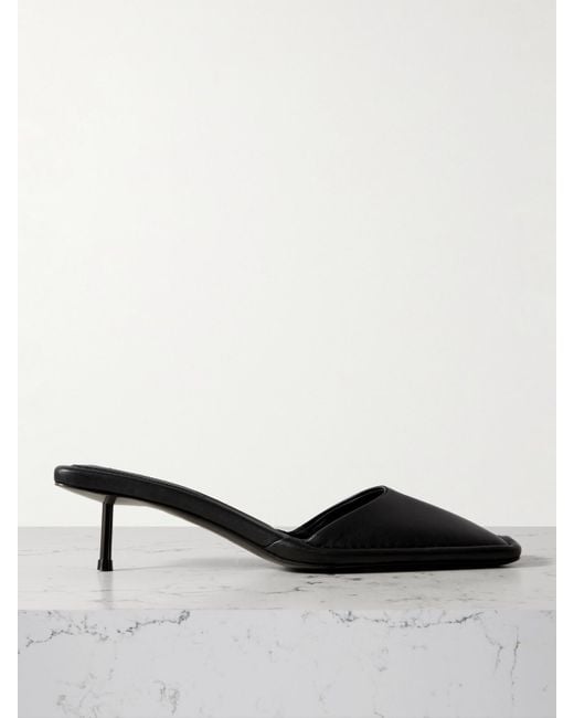 St. Agni Black Leather Mules