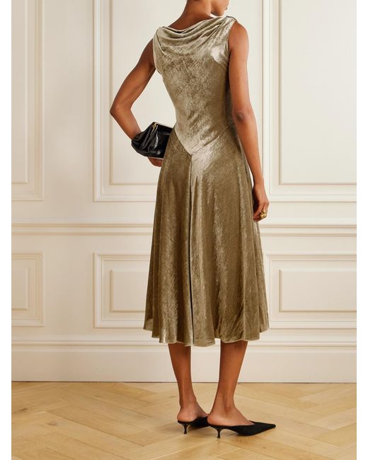 Altuzarra Natural Drina Stretch-Velvet Midi Dress