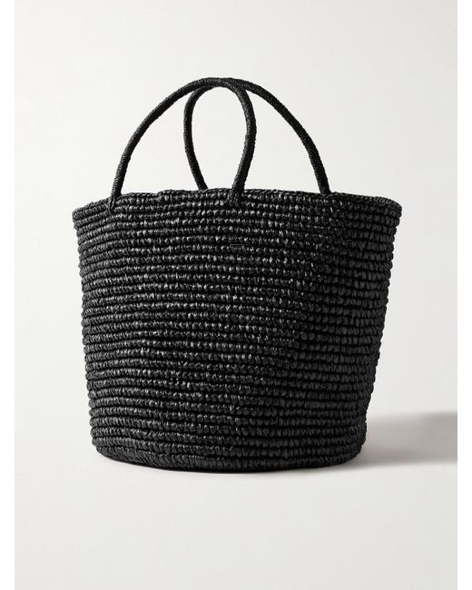Sensi Studio Black Large Straw Tote