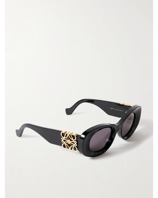 Loewe Black Anagram Oversized Cat-Eye Acetate Sunglasses