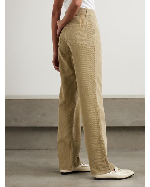 Fortela Natural Juniper Cotton-Corduroy Straight-Leg Pants
