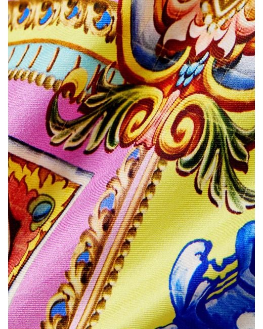 Camilla Gray Top Aus Bedrucktem Seiden-Twill Mit Kristallen