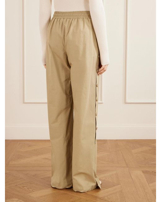 Zimmermann Natural Valiant Button Cotton Wide-Leg Pants
