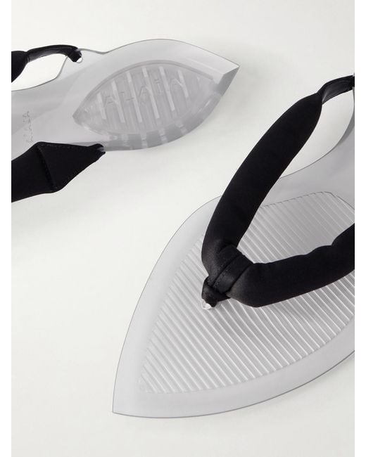Alaïa White Invisible Jelly Satin-Trimmed Sandals