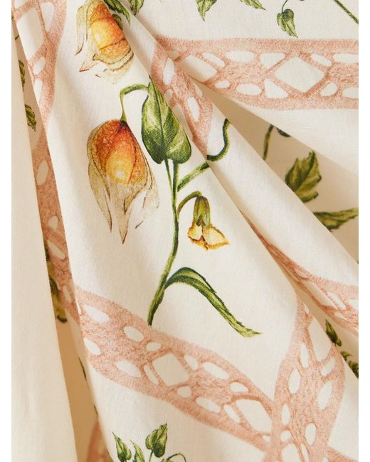 Agua Bendita Natural Lavanda Printed Cotton And Silk-Blend Voile Pareo