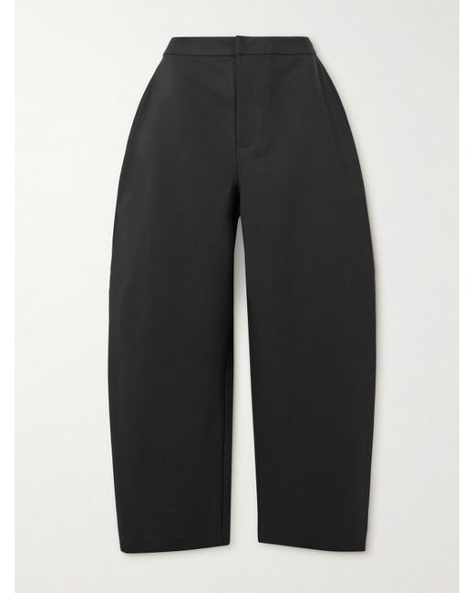 Rohe Black Sculptural Woven Barrel-Leg Pants