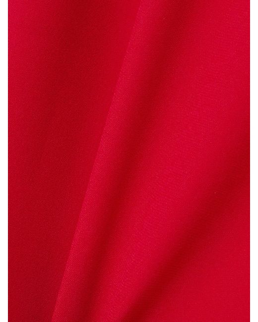 Carven Red Crepe Midi Skirt