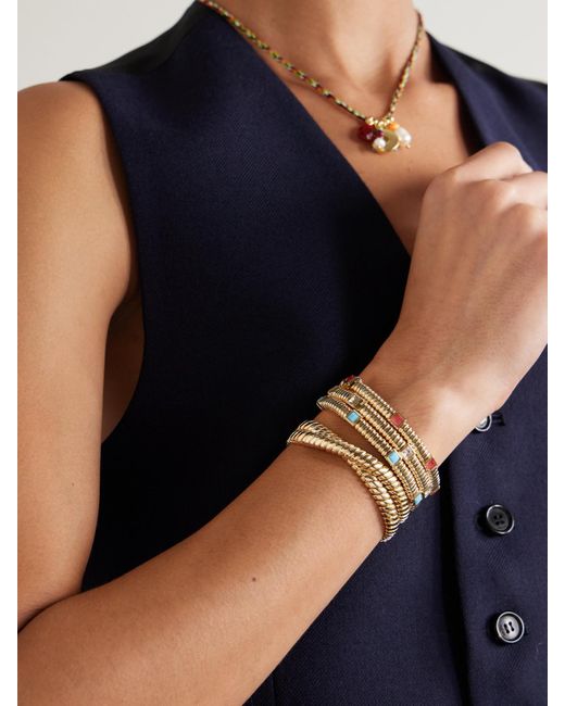 Roxanne Assoulin Natural The Double Cobra Goldfarbenes Armband