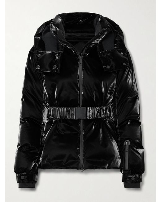 Perfect Moment Black Candice Belted Quilted Down Ski Jacket