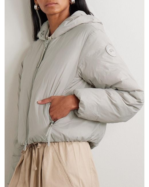 Canada Goose White Elba Cropped Padded Shell Down Jacket