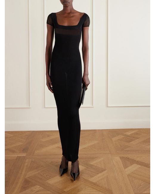 Saint Laurent Blue Knitted Maxi Dress