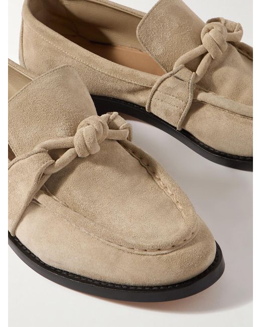 Bottega Veneta Natural Astaire Embellished Suede Loafers